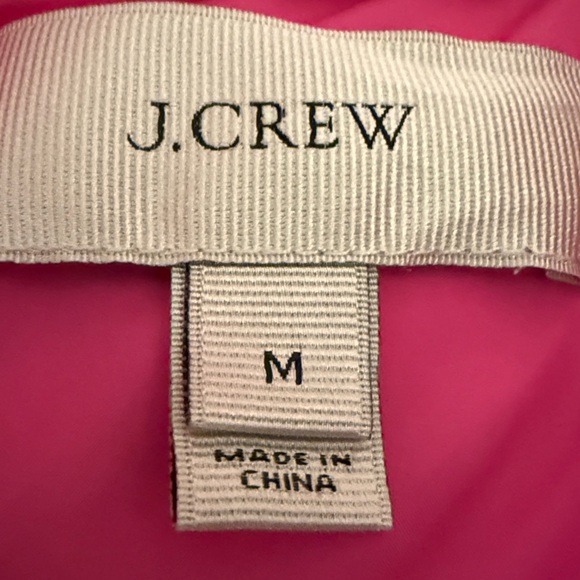 J Crew Hot Pink Down Filled Mock Neck Quilted Puffer Vest Full Zip Sz Medium - Picture 6 of 8